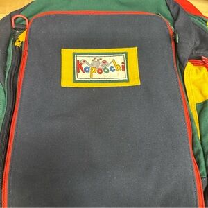 Kids Backpack - Navy with Green, Yellow & Red Accents